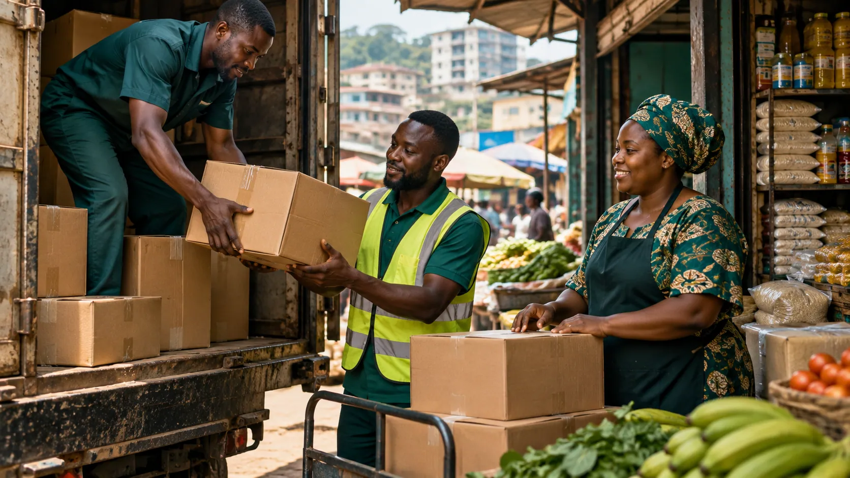A product batch changes hands across distribution and retail.